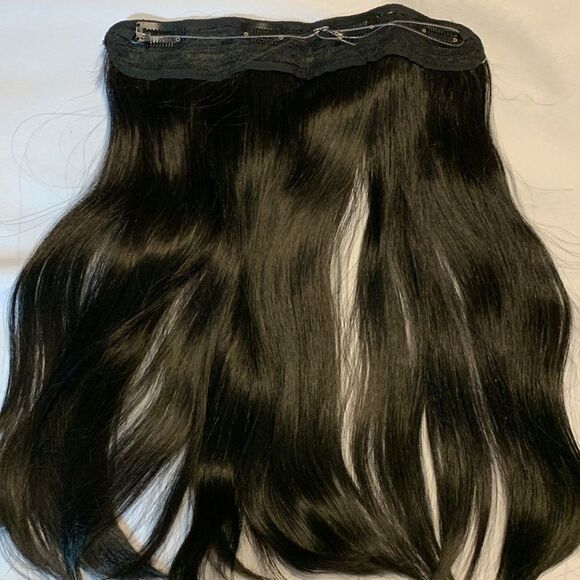 Halo natural black 14" extension w/invisible band w/four clips to hold in place - Picture 2 of 7